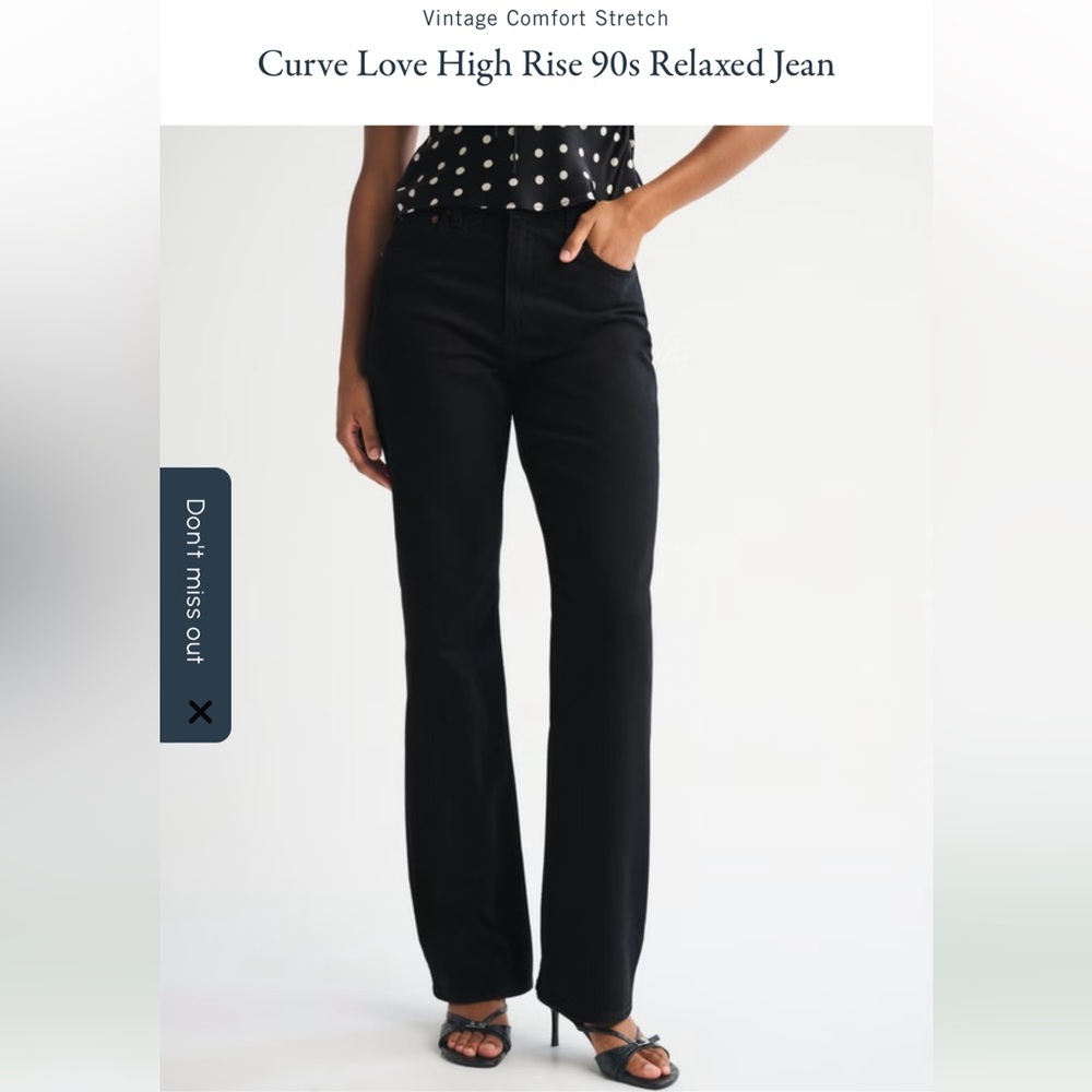 Abercrombie & Fitch Women's Black High Rise 90s Relaxed Jean - curve love